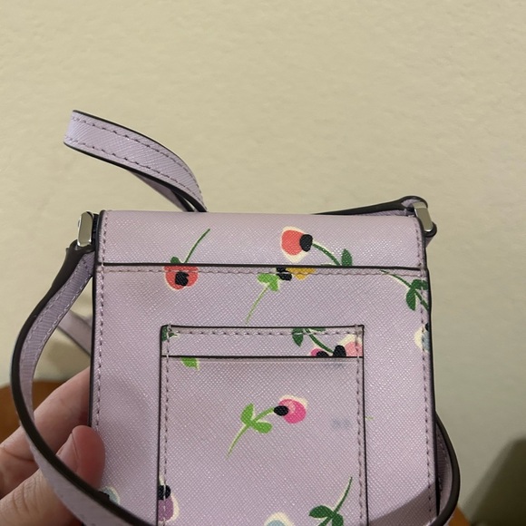 Kate Spade Cameron Floral Ditsy North South Flap Phone Crossbody Purple Travel - Picture 5 of 13
